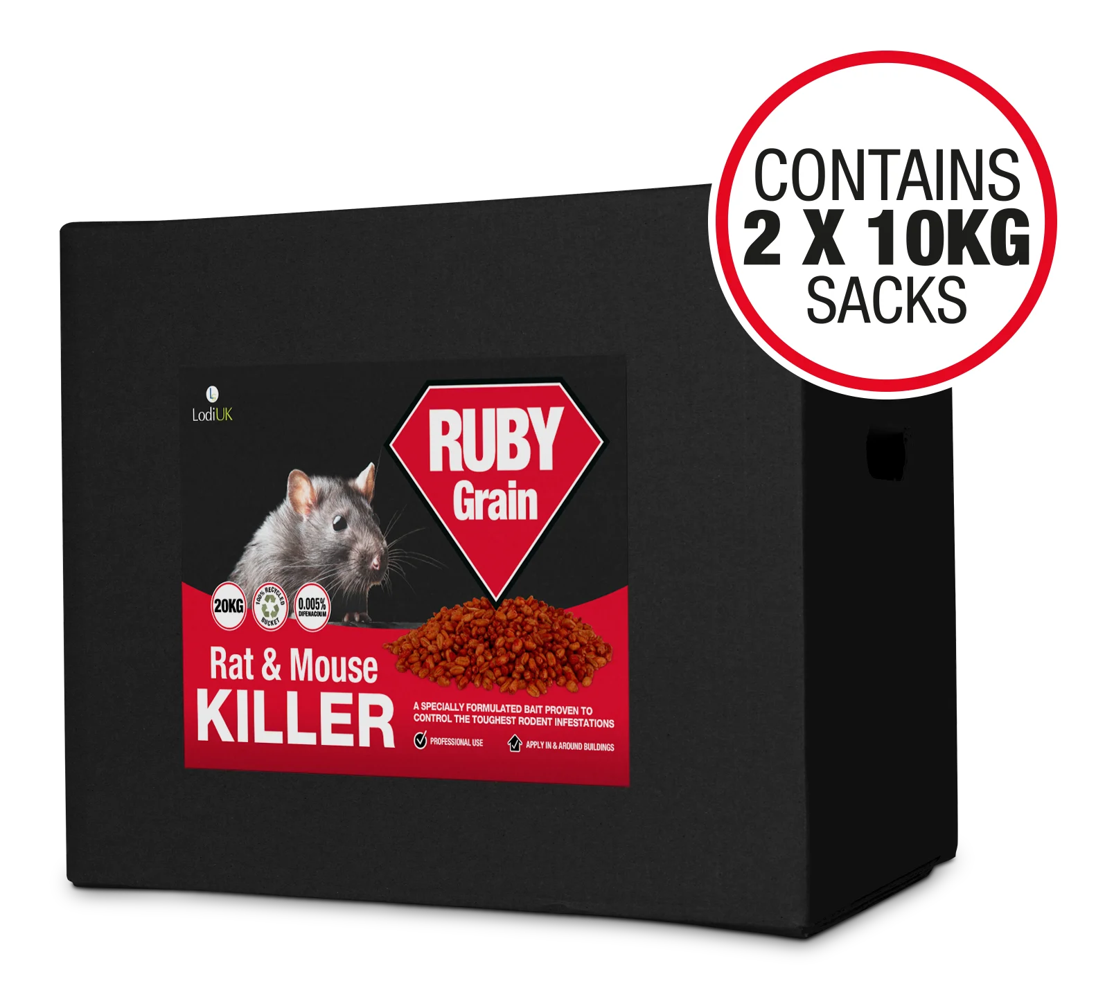 Mouse and Rat Poison - Jade or Ruby Grain - 20kg Sack