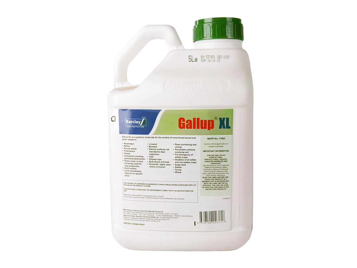 Gallup Weedkiller 360g Litre Glyphosate 5 Litre Tub Collins Nets