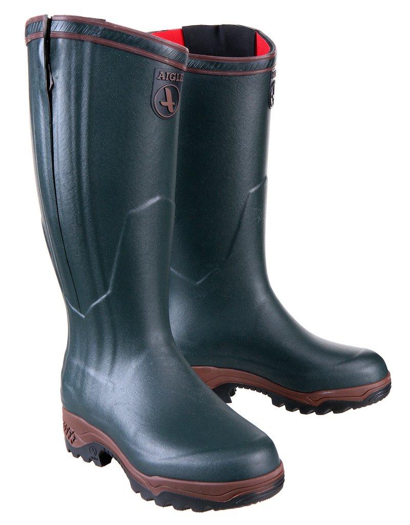 Aigle Parcours 2 ISO Open Green Wellington Mens Neoprene Wellies Boots Size 7-12 