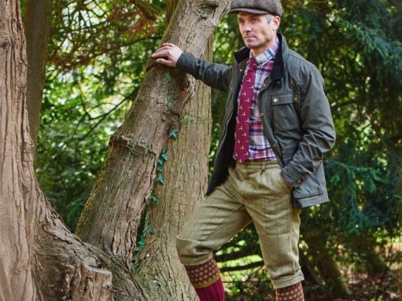 Hadleigh Shooting Socks - Wine - HJ627