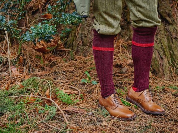 HJ Hall Cable Stripe Shooting Socks