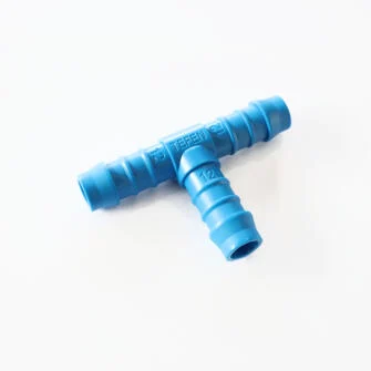 12mm 3 way tee connector blue