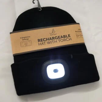 Bartleby Black Beanie Hat with Rechargeable Light